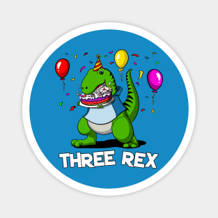 Dinosaur Three Rex 3rd Birthday Party Magnet